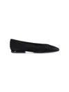 Loro Piana Primula Suede Ballerina Flats In Black  