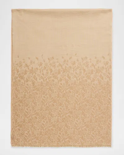 Loro Piana Printed Cashmere-silk Scarf In Neutral