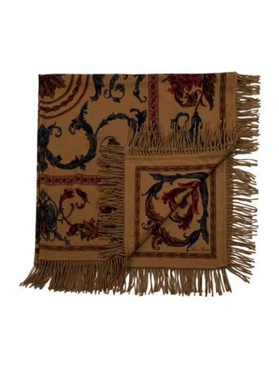 Pre-owned Loro Piana Printed Cashmere Throw Blanket In Brown
