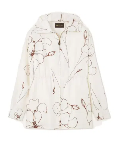 Loro Piana Printed Casual Jacket In White