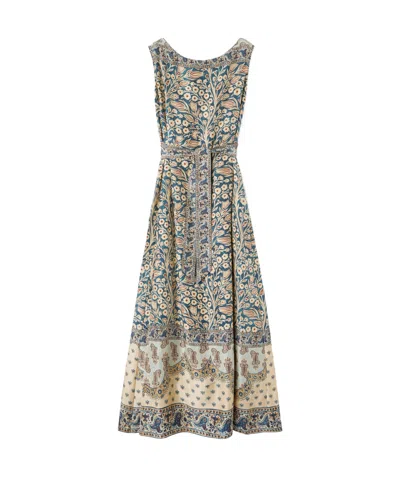 Loro Piana Printed Dress In Neutral