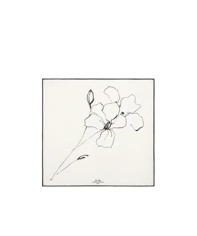 Loro Piana Linea Del Fiore Di Lino Silk Scarf In White/black