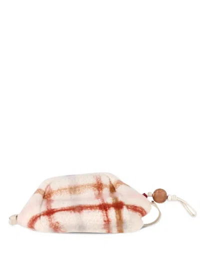 Pre-owned Loro Piana Puffy Check-print Pouch Bag In Neutrals