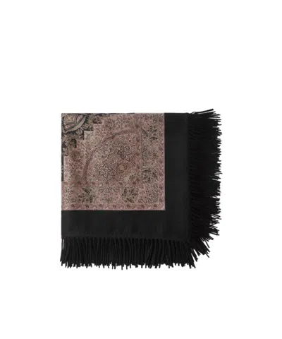Loro Piana Punjab Shawl In Black Amarant