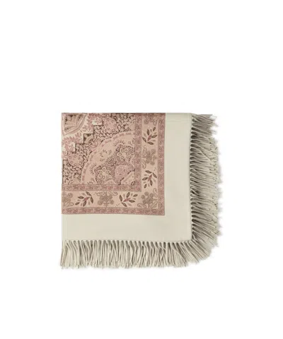 Loro Piana Punjab Shawl In Ivory/pink