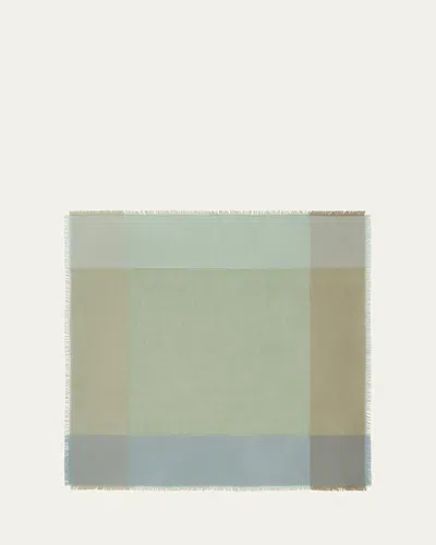 Loro Piana Quadrilatero Del Cashmere-silk Scarf In F6r8 Green Fluorite Green