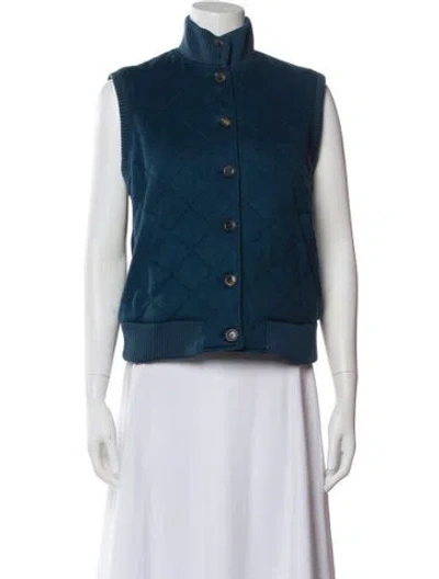 Pre-owned Loro Piana Quilted Cashmere Vest In Blue
