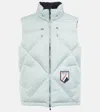 Loro Piana Quilted Down Vest In Bleached Blue/blue Navy