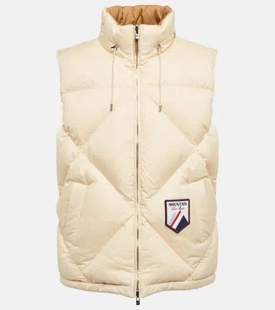 Loro Piana Quilted Down Vest In Melba Cream Caramel Toffee