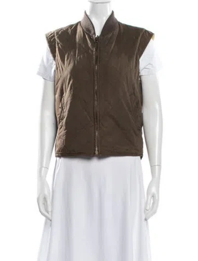 Pre-owned Loro Piana Quilted Nylon Vest In Brown