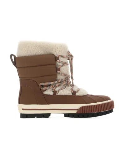 Loro Piana Quilted Short Boots In Brown