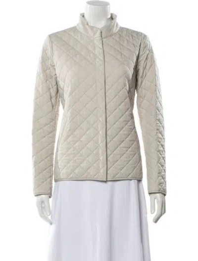 Pre-owned Loro Piana Quilted Storm System Nylon Utility Jacket In Neutral