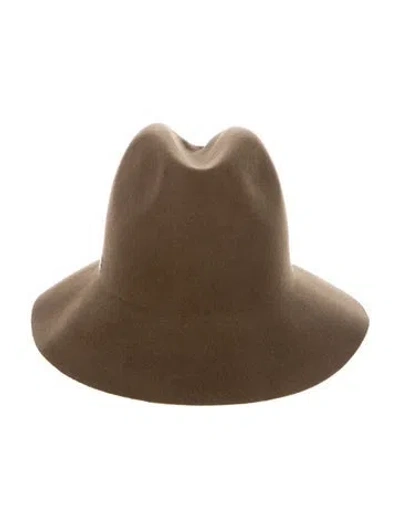 Pre-owned Loro Piana Rabbit Fur Fedora Hat W/tags In Brown