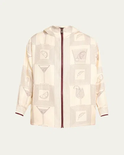 Loro Piana Rafael Aperitivo Twill Hooded Bomber Jacket In Neutral