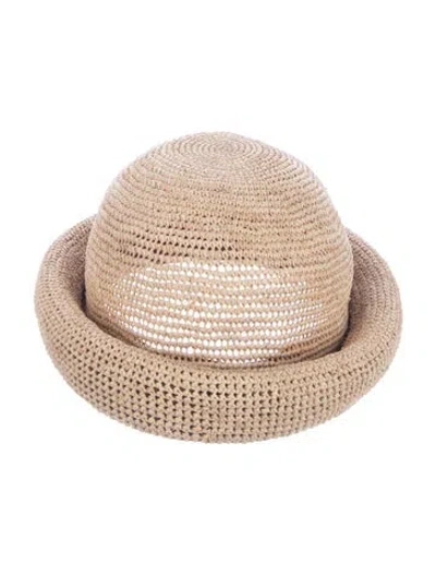 Pre-owned Loro Piana Raffia Bucket Hat In Neutral