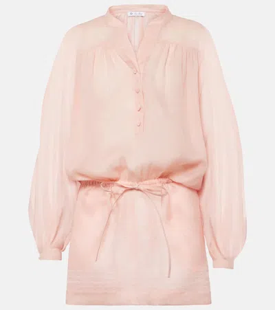 Loro Piana Ramie Minidress In Pink