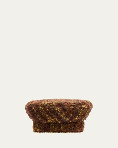Loro Piana Raquel Mohair-blend Boucle Hat In Metallic
