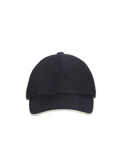 Loro Piana Rear Elastic Baseball Cap In Black