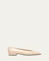 Loro Piana Rebecca Calfskin Ballerina Flats In Natural Light Camel