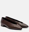 Loro Piana Rebecca Leather Ballet Flats In Burgundy