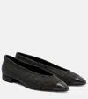 Loro Piana Rebecca Leather-trimmed Tweed Ballet Flats In Multi