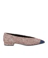 Loro Piana Rebecca Tweed Ballet Flats In Rosehip/milk Amber/lido Blue