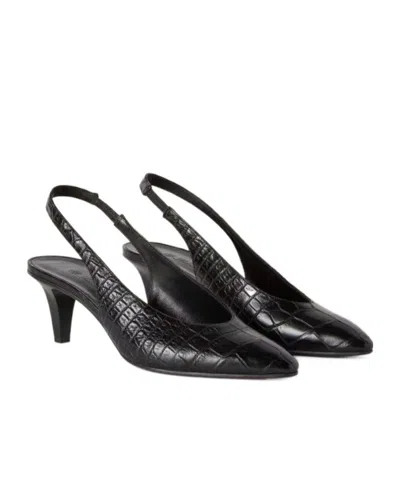 Loro Piana Rebecca Slingback High Heel Sandals In Black