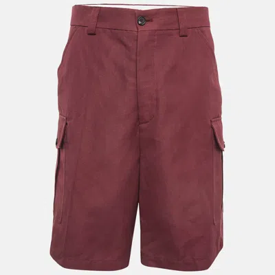 Pre-owned Loro Piana Red Cotton & Linen Cargo Shorts 2xl