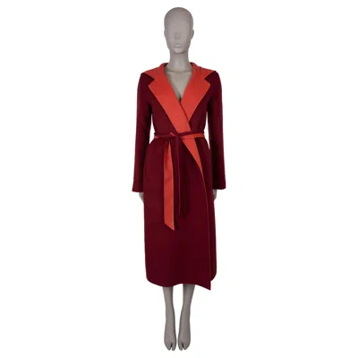Pre-owned Loro Piana Red Pear Cashmere 2021 Stefan Reversible Wrap Coat Jacket Xs