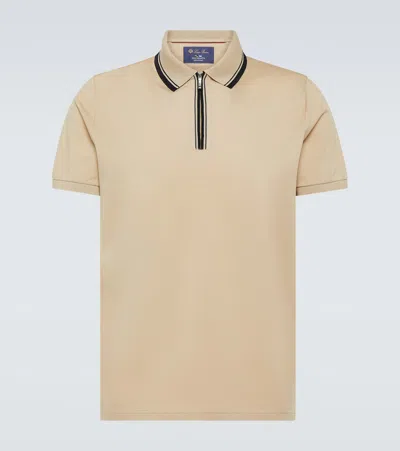 Loro Piana Regatta Cotton-blend Polo Shirt In Beige