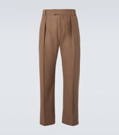 Loro Piana Tapered Pleated Wool-twill Suit Trousers In Neutrals