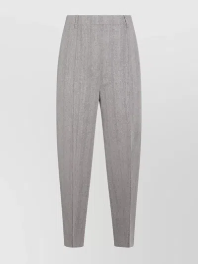 Loro Piana Relaxed Fit Trousers Pleated Design In Gray