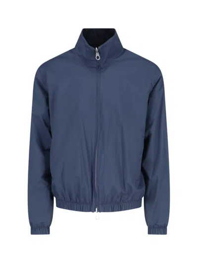 Loro Piana Reversible Bomber Jacket In Blue Navy