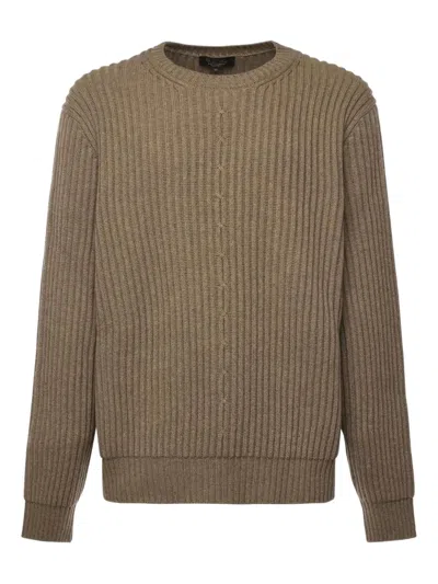 Loro Piana Rib-knit Crew-neck Sweater In Brown