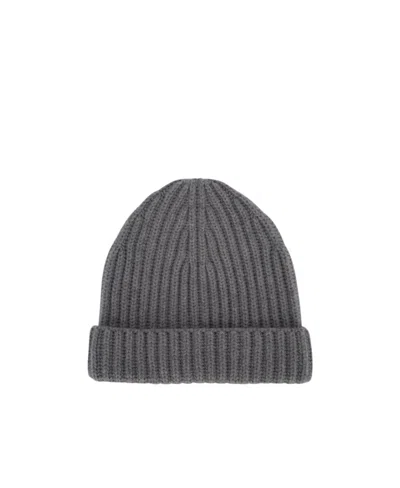 Loro Piana Rib Knitted Hat In Gray