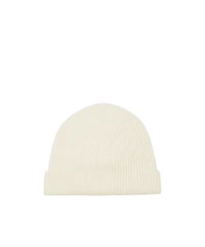 Loro Piana Rib Knitted Hat In White Snow