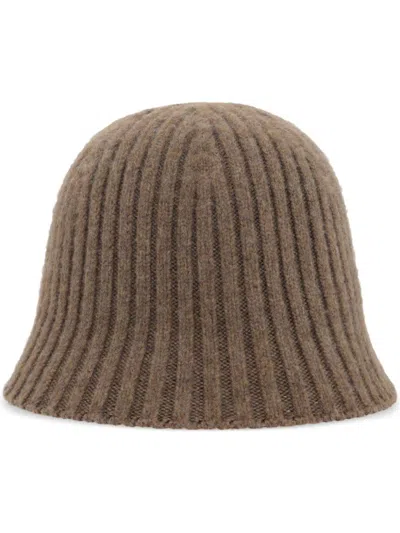 Loro Piana Fobello Ribbed Cashmere And Silk-blend Hat In Brown