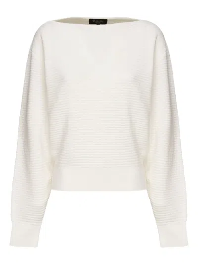 Loro Piana Ribbed Boat-neck Jumper In Neutral