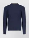 Loro Piana Ribbed Crewneck Sweater With Long Sleeves In Blue