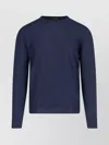 Loro Piana Ribbed Crewneck Sweater With Long Sleeves In Blue