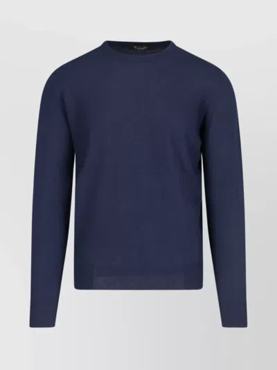 LORO PIANA RIBBED CREWNECK SWEATER WITH LONG SLEEVES