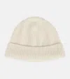 Loro Piana Ribbed-knit Cashmere Beanie In White Snow