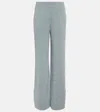 Loro Piana Ribbed-knit Cashmere Pants In Blue