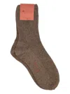 Loro Piana Ribbed-knit Cashmere Socks In Brown