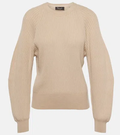 Loro Piana Ribbed-knit Cashmere Jumper In Beige