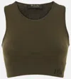 Loro Piana Ribbed-knit Silk-blend Sports Bra In Green