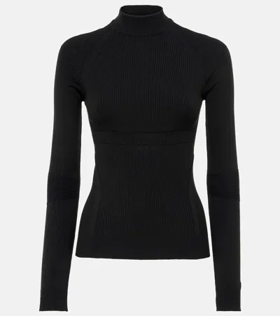 Loro Piana Ribbed-knit Silk-blend Sweater In Black