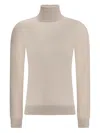 Loro Piana Ribbed Turtleneck Sweater In Neutral