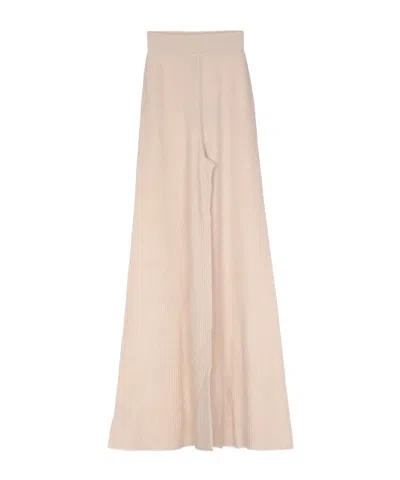 Loro Piana Ribbed Wide-leg Casual Pants In Neutral