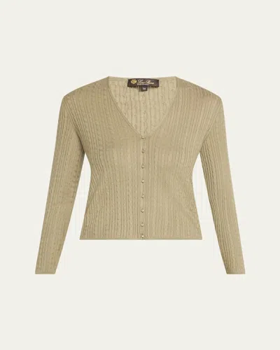 Loro Piana Rimella Cashmere Cardigan In Green